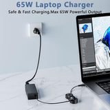 Image of Universal Chromebook / iPad Charger USB-C Connection 65 Watt Power Adapter Power Supply