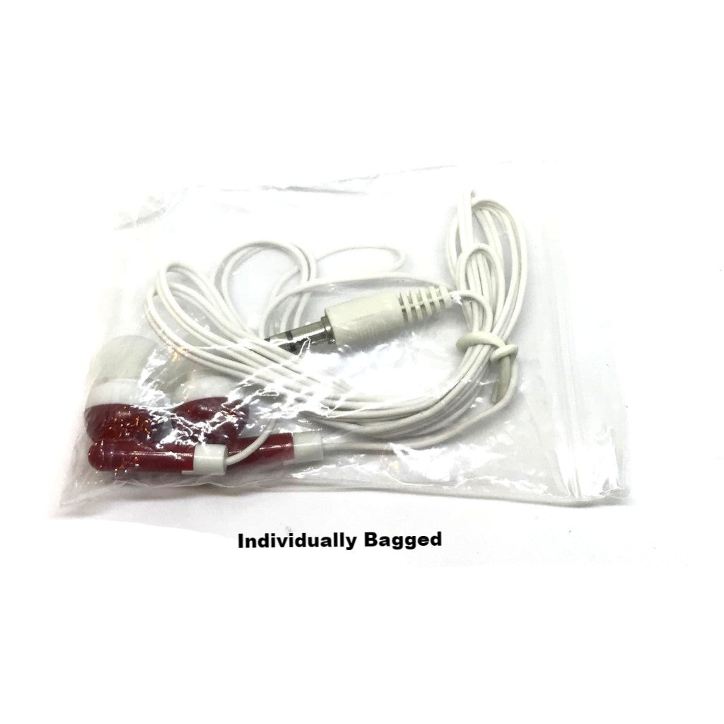 Maroon Red Stereo Earbud Headphones
