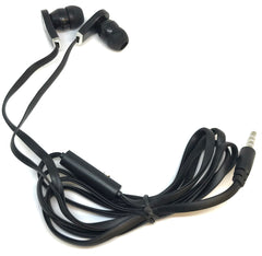 Black Stereo Deluxe Earbuds With Microphone