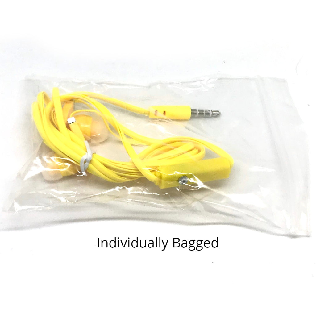 Yellow/Gold Stereo Deluxe Earbuds With Microphone