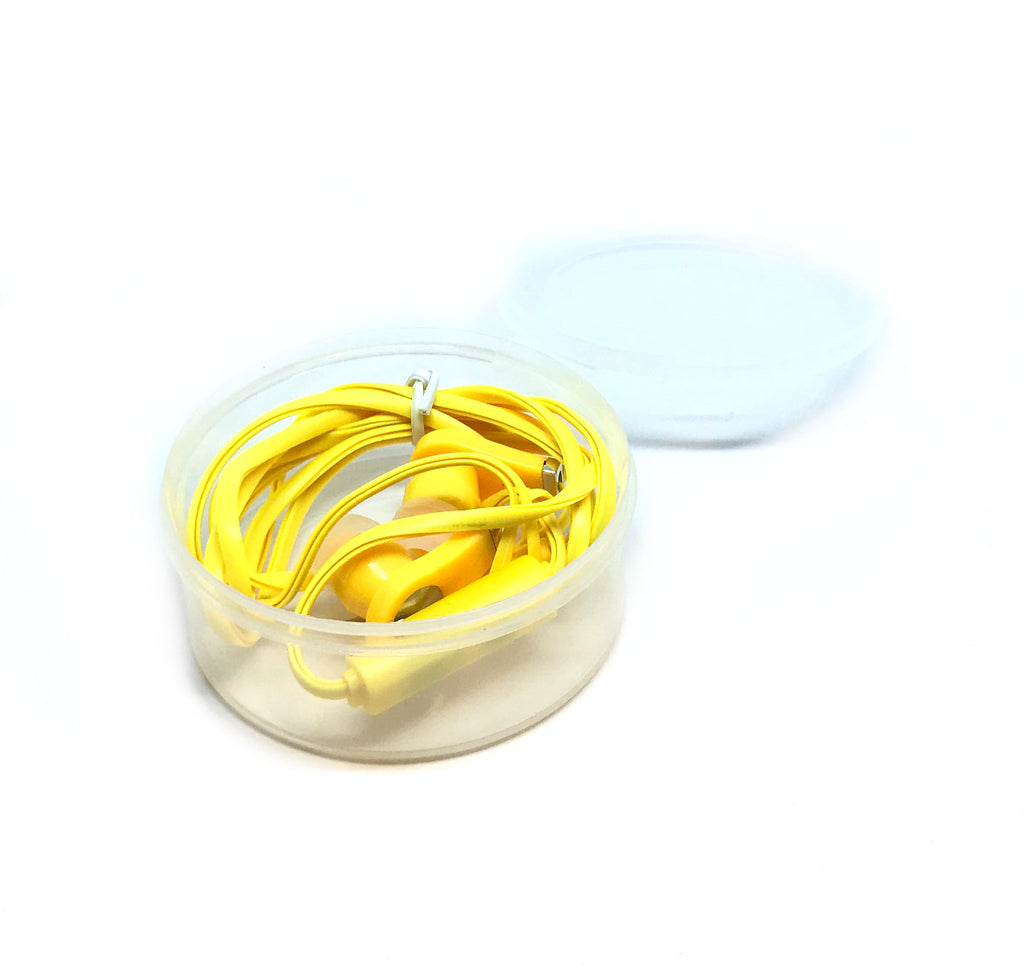 Yellow/Gold Stereo Deluxe Earbuds With Microphone