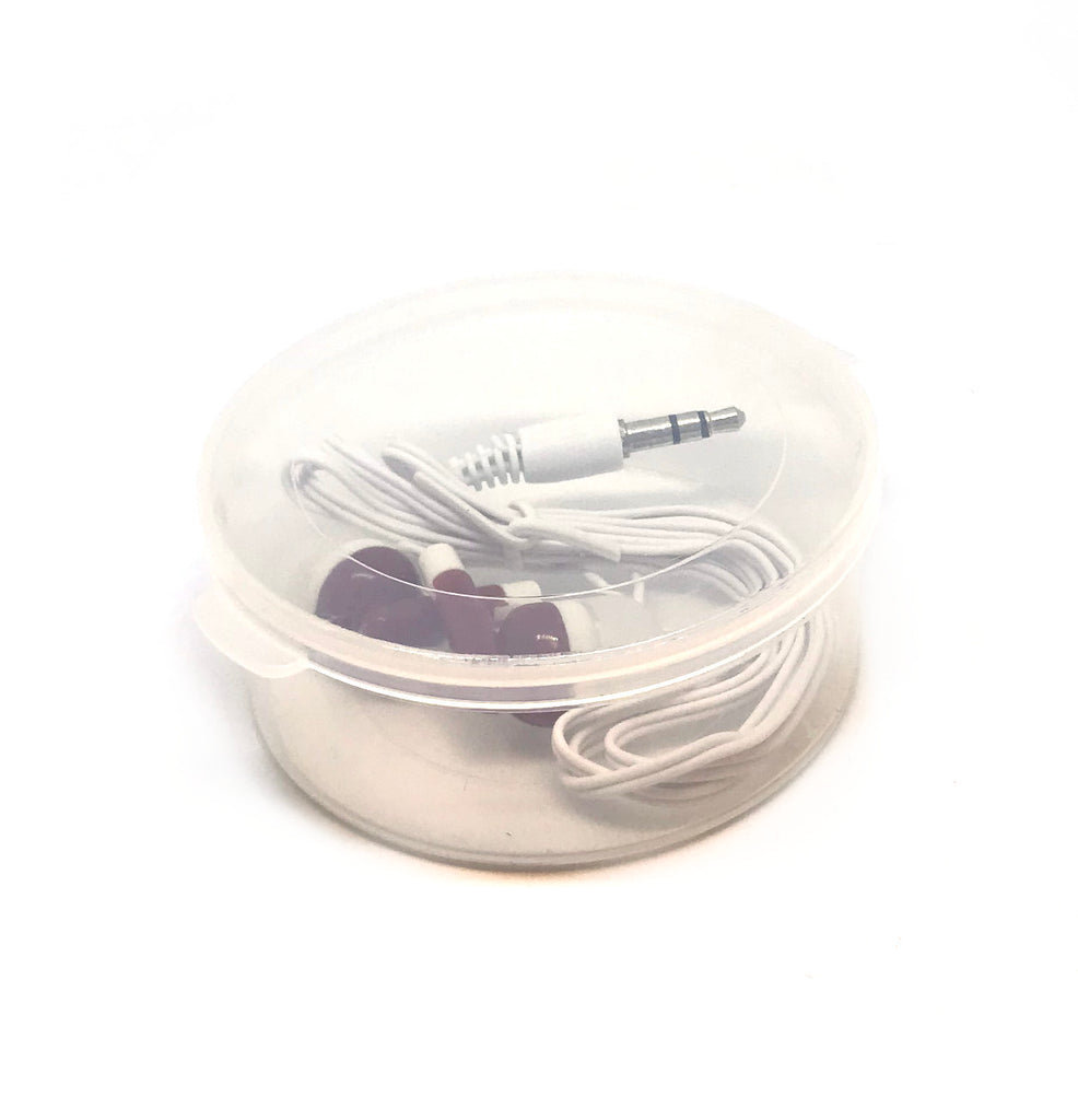 Maroon Red Stereo Earbud Headphones