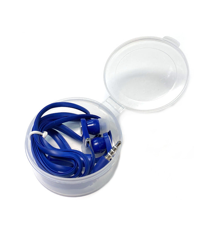 Royal Blue Stereo Deluxe Earbuds With Microphone