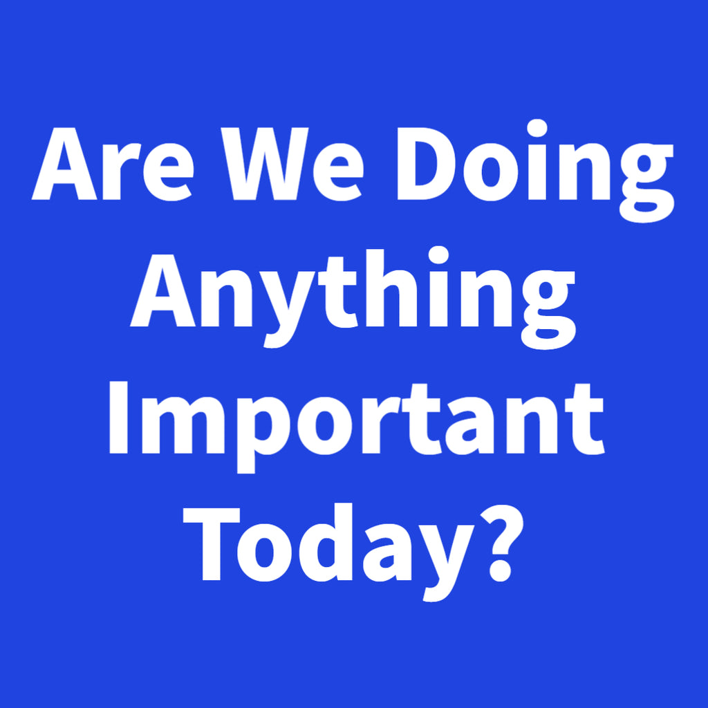 Are We Doing Anything Important Today?