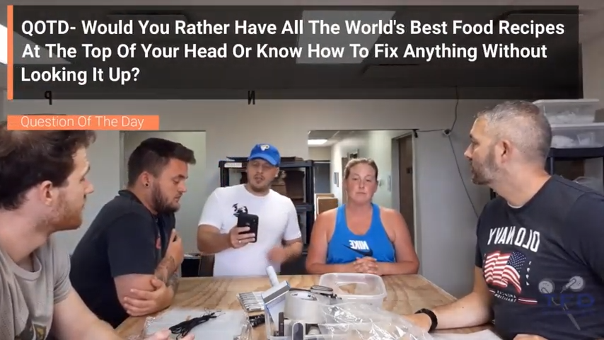 QOTD- Would You Rather Have All The World's Best Food Recipes At The Top Of Your Head Or Know How To Fix Anything Without Looking It Up?
