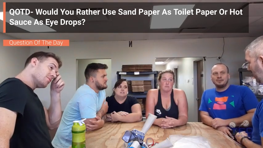 QOTD- Would You Rather Use Sand Paper As Toilet Paper Or Hot Sauce As Eye Drops?