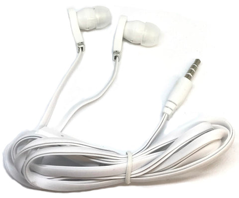 White Stereo Deluxe Earbuds With Microphone