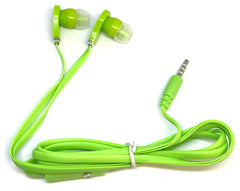 Green Stereo Deluxe Earbuds With Microphone