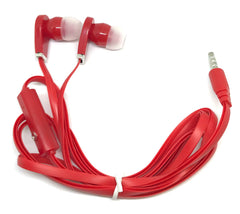 Red Stereo Deluxe Earbuds With Microphone