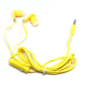 Yellow/Gold Stereo Deluxe Earbuds With Microphone