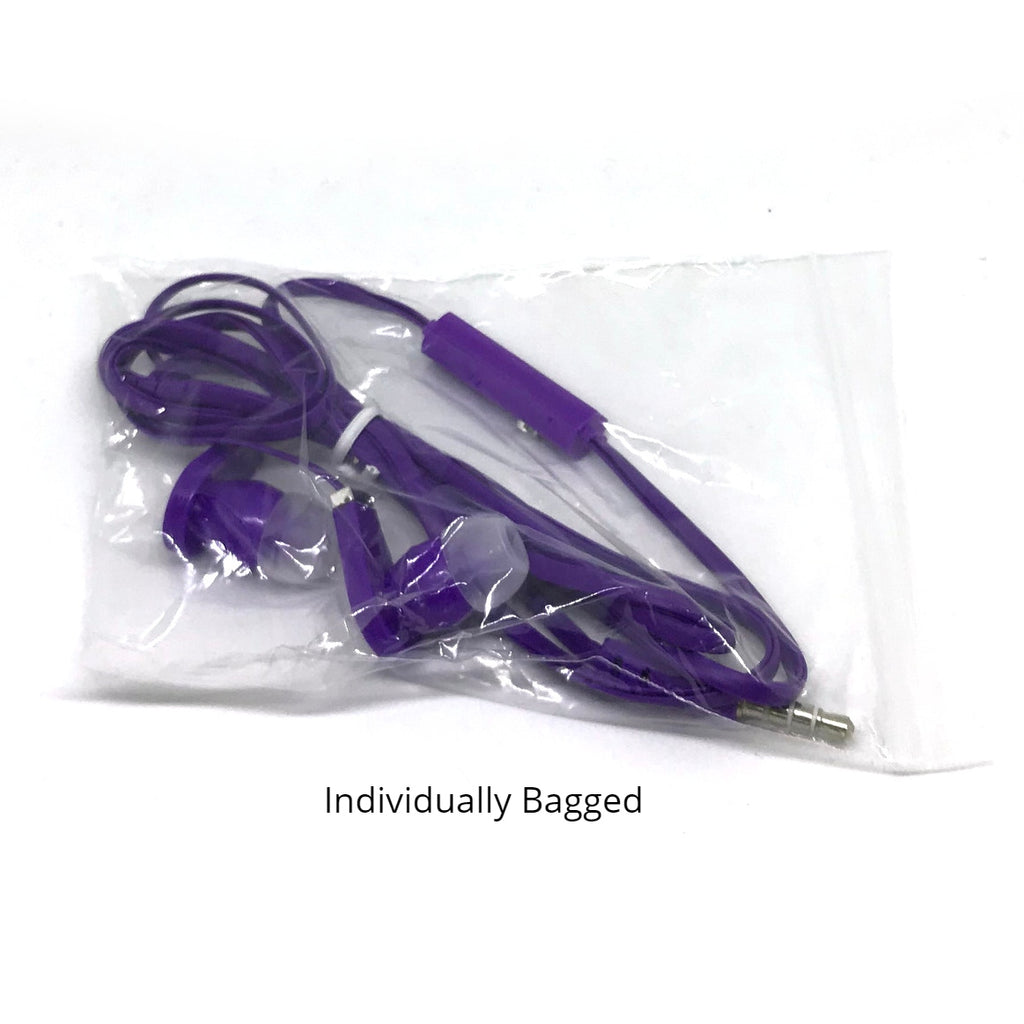 Purple Stereo Deluxe Earbuds With Microphone