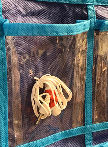 Image of Wall/Door Hanging 30 Earbud Organizer - Holds 30 Earbuds
