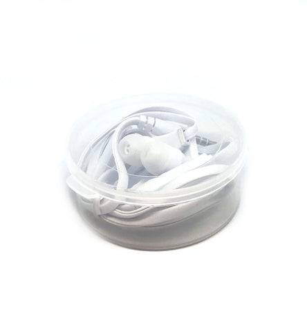White Stereo Deluxe Earbuds With Microphone