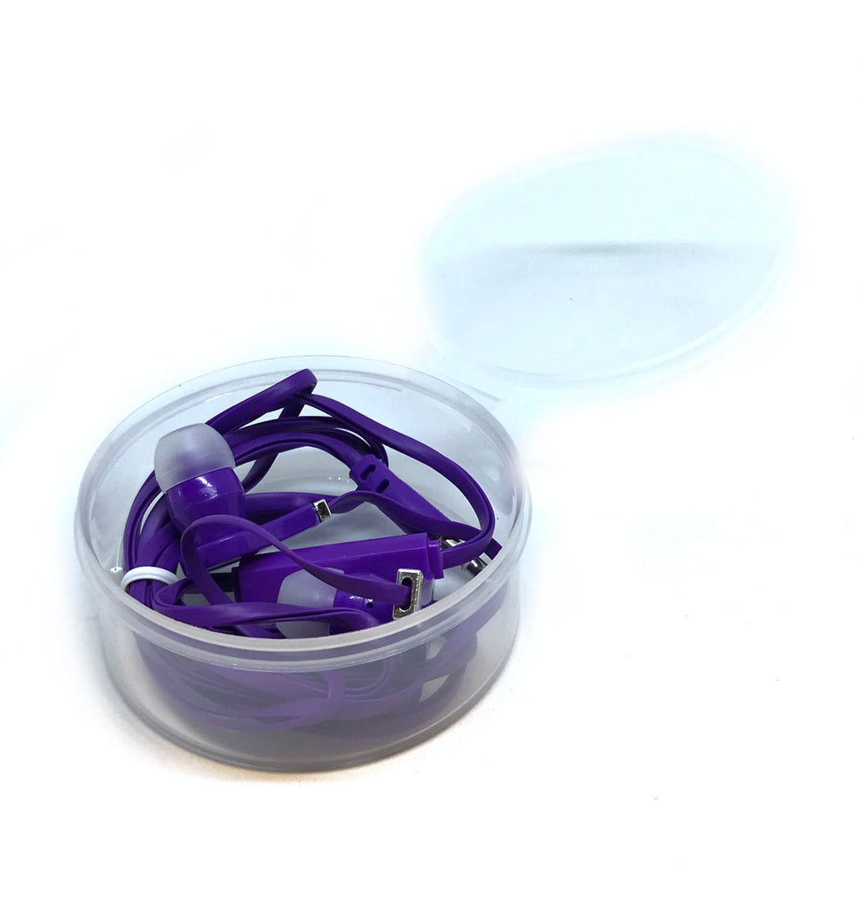 Purple Stereo Deluxe Earbuds With Microphone