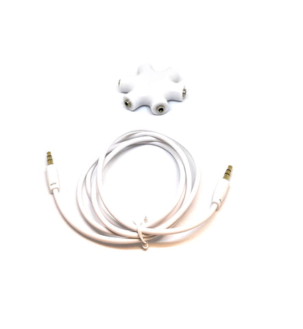 Earbud and Headphone 5 Way Audio Splitter With Cord