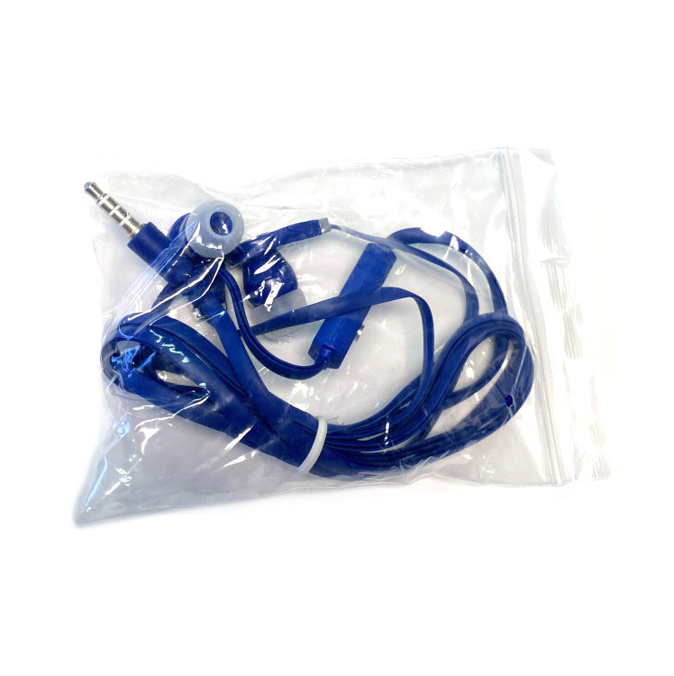 Royal Blue Stereo Deluxe Earbuds With Microphone