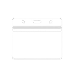 ID Badge Holder Clear Plastic 3.5in x 2.25in - Horizontal Ziplock Style